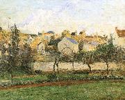 Camille Pissarro Pang plans under sunset Schwarz oil painting on canvas